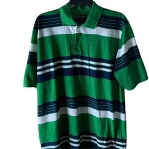 Prestige Menswear Striped Polo Shirt Mens XL Short Sleeve Collared Casual Preppy
